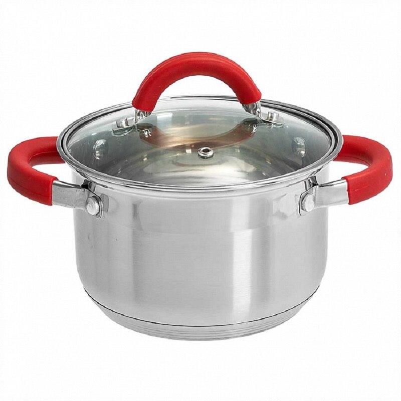 

Кастрюля из нерж стали со стеклянной крышкой WEBBER BE-341/2, d=18, 3,0 л