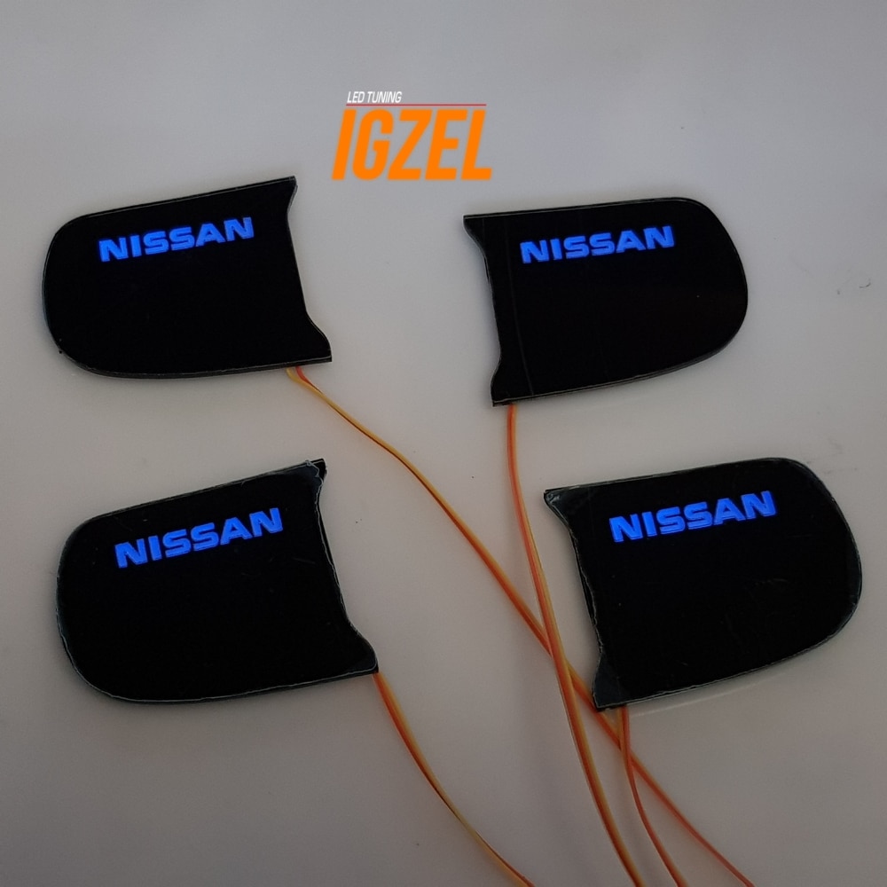 

Светодиодная подсветка салона автомобиля IGZEL для Nissan Tiida, Led накладка дверных ручек светящаяся вставка, тюнинг