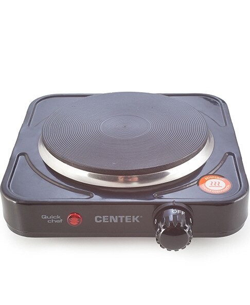 

Плитка электрическая Centek CT-1506 Black 1конф ЧУГУН 155мм, 1000Вт, индикатор работы