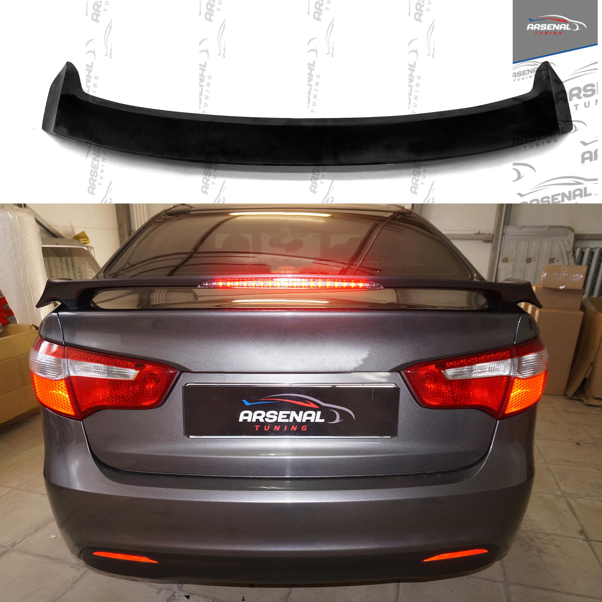 

Спойлер со стоп-сигналом для KIA RIO 3 2011-2017, АБС пластик, тюнинг, обвес, спорт стиль, спойлер GT
