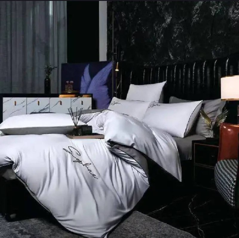 

Комплект постельного белья с простыней на резинке Подарочный комплект постельного белья Жатка Хлопок Евро Семейный 2 спальный