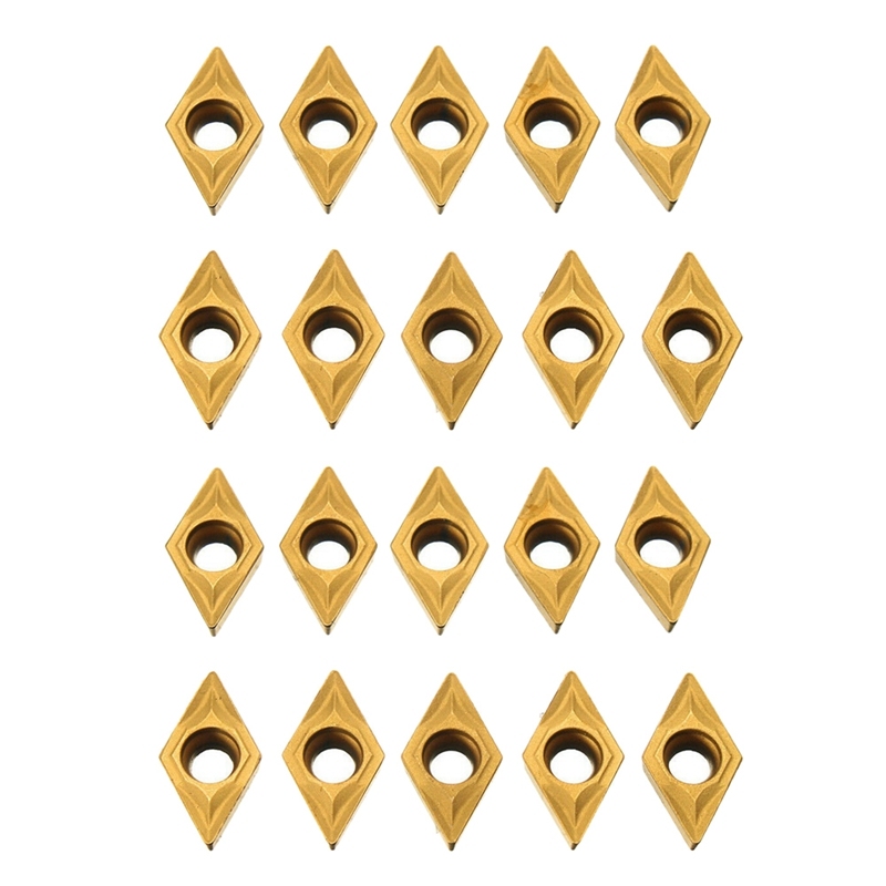 

20шт DCMT070204 YBC251 Лезвия с золотыми твердосплавными вставками для токарного станка с ЧПУ для расточной планки токарного станка