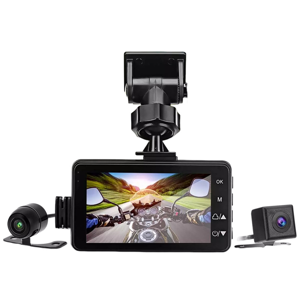 

Мотоциклетный видеорегистратор Dash Camera с фронтальной камерой заднего вида, двойной видеозаписью, водонепроницаемой камерой для записи вождения мотоцикла