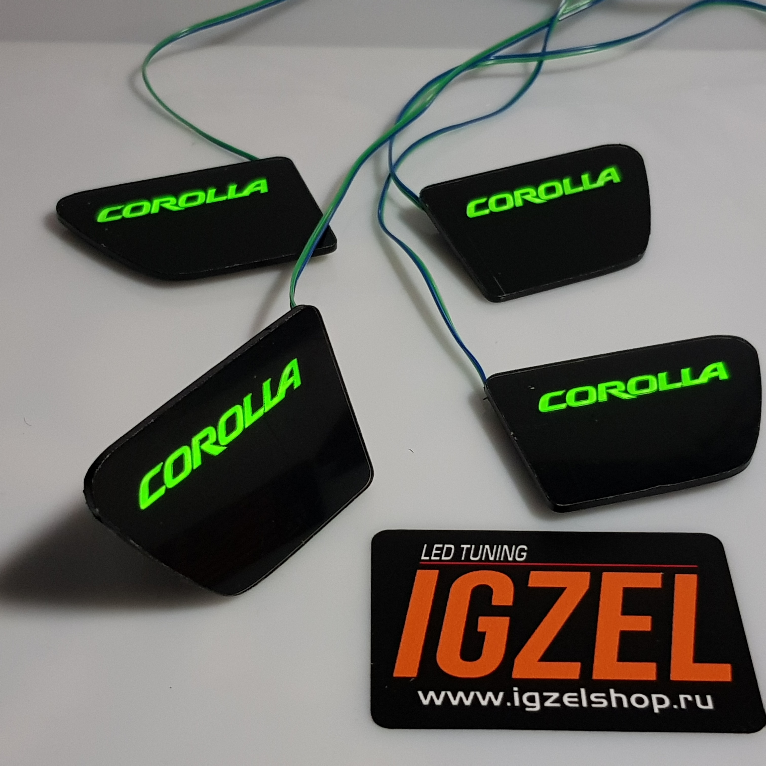 

Светодиодная подсветка салона автомобиля IGZEL для Toyota Corolla E120 , Led накладка дверных ручек светящаяся вставка, тюнинг