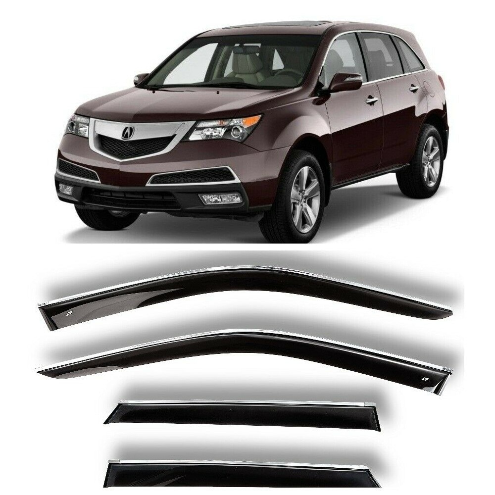 

Дефлекторы окон хром полоска молдинг Cobra Tuning A20107CR на авто Акура МДХ 2 ll 5д 2007-2013 ветровики от дождя солнца и ветра