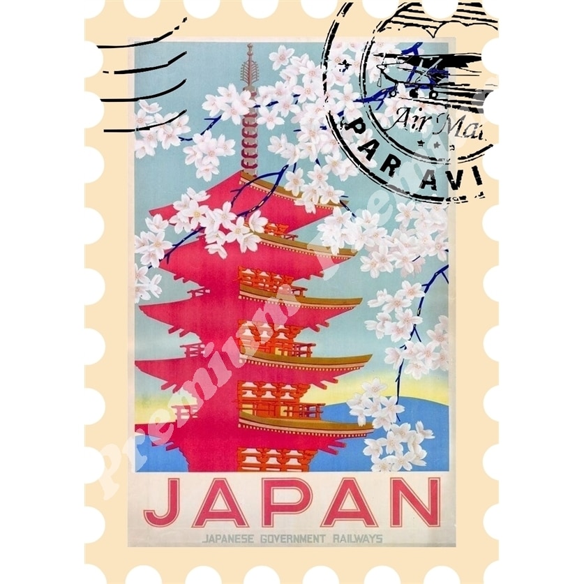

Япония Сувенирный магнит Винтажный плакат