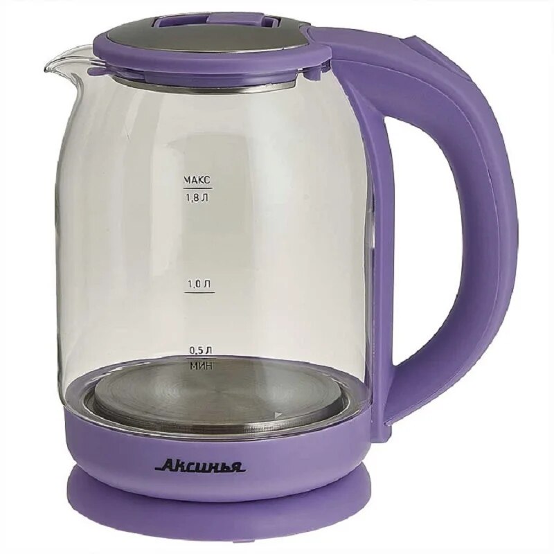 

Чайник электрический 1500 Вт, 1,8 л АКСИНЬЯ КС-1018 бежевый, сиреневый.