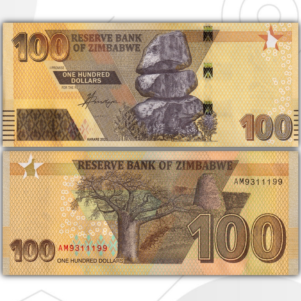 

Зимбабве 100 Долларов 2023 год UNC