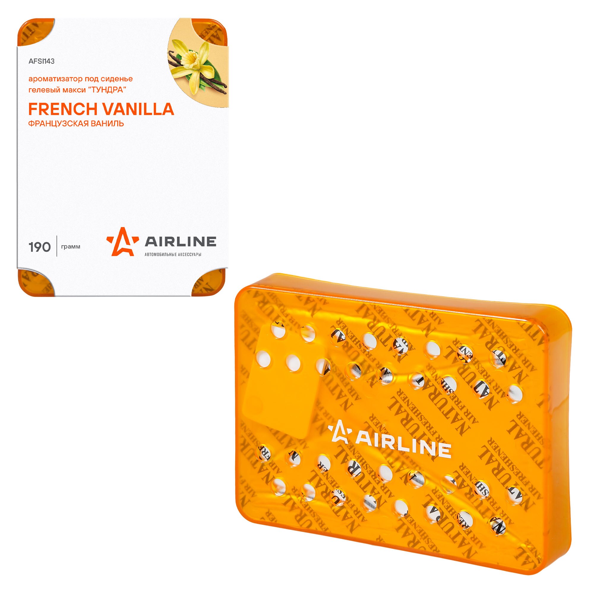 

Ароматизатор под сиденье гелевый макси "Тундра" французская ваниль AIRLINE AFSI143