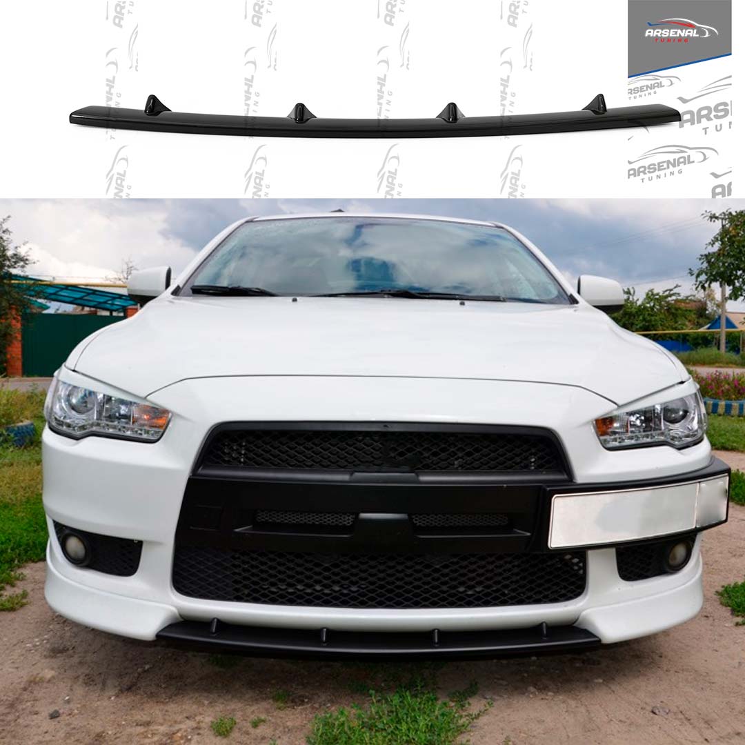 

Центральная вставка для клыков Митцубиси Лансер 10 (2007-2010) АБС пластик тюнинг переднего бампера стайлинг зубатка экстерьер