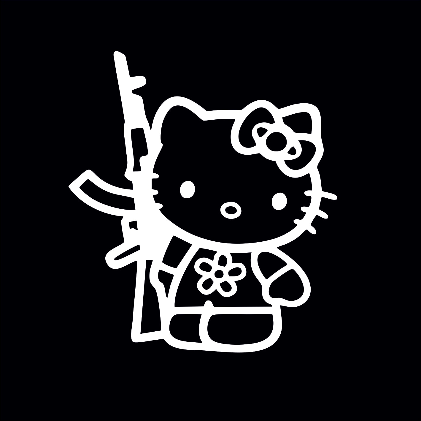 

Виниловая наклейка на машину " Hello Kitty c автоматом АК-47", стикеры (автомобильные товары), для девушек