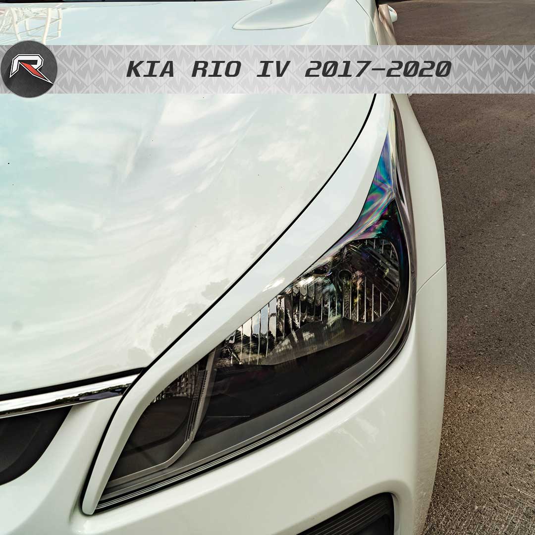 

Накладки передней оптики (ресницы) ZEUS для Kia Rio4 2017-2020, АБС пластик, тюнинг, накладки на фары, реснички, обвес ЗЕВС