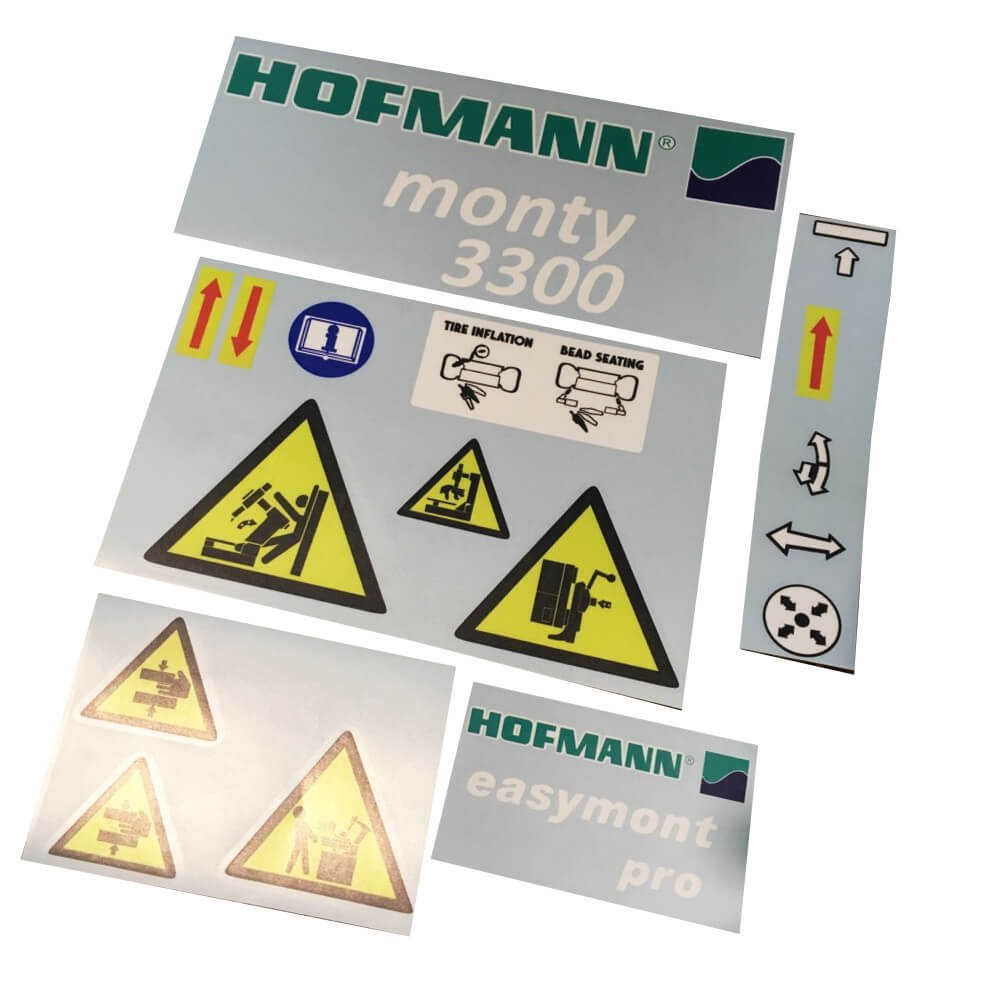 

"Hofmann monty 3300" набор виниловых стикеров для шиномонтажного оборудования