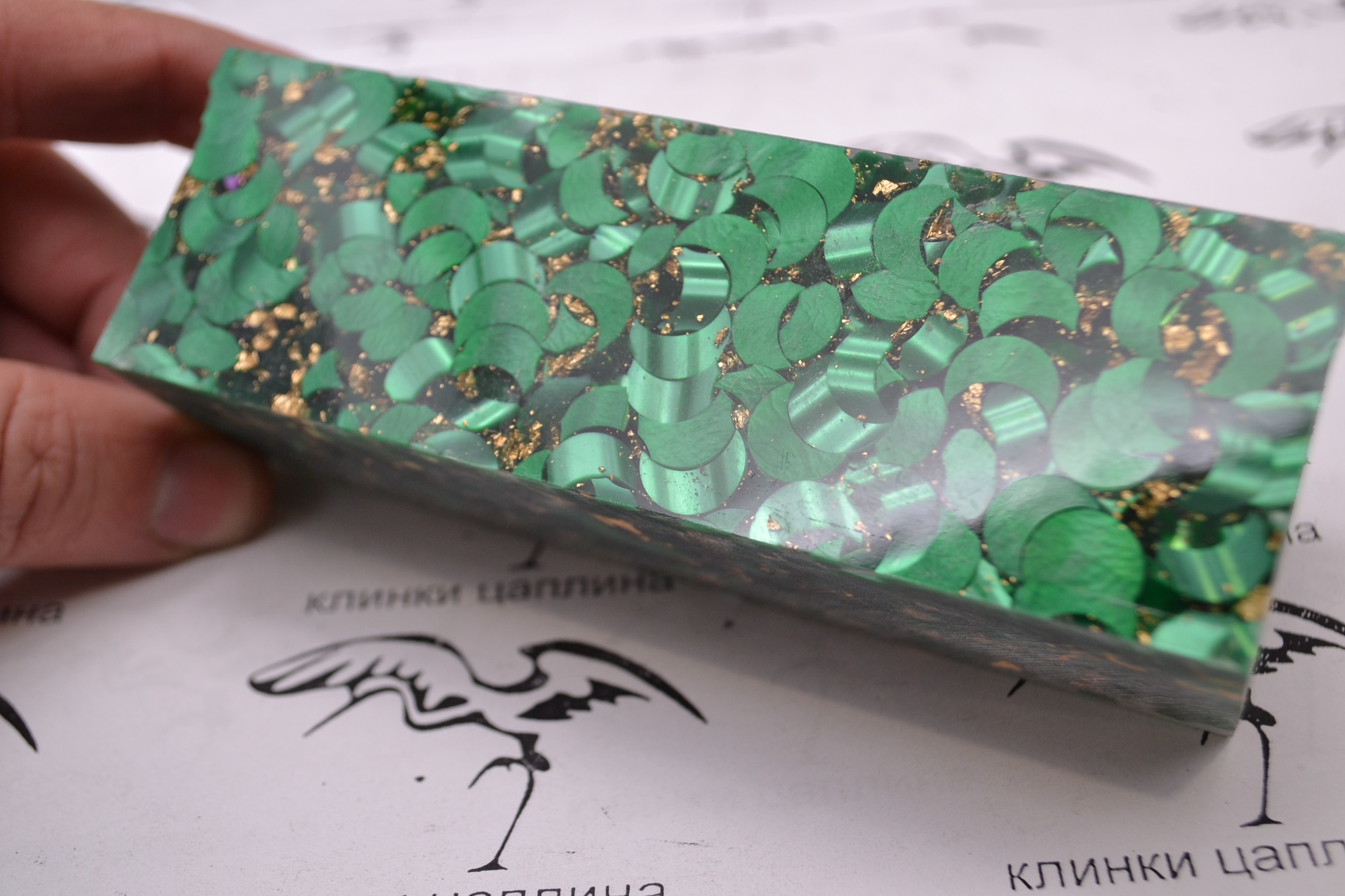 

Бруски акрила разных цветов с золотой поталью/акриловый композит/материал для изготовления рукояти/для творчеств/брусок120*40*30