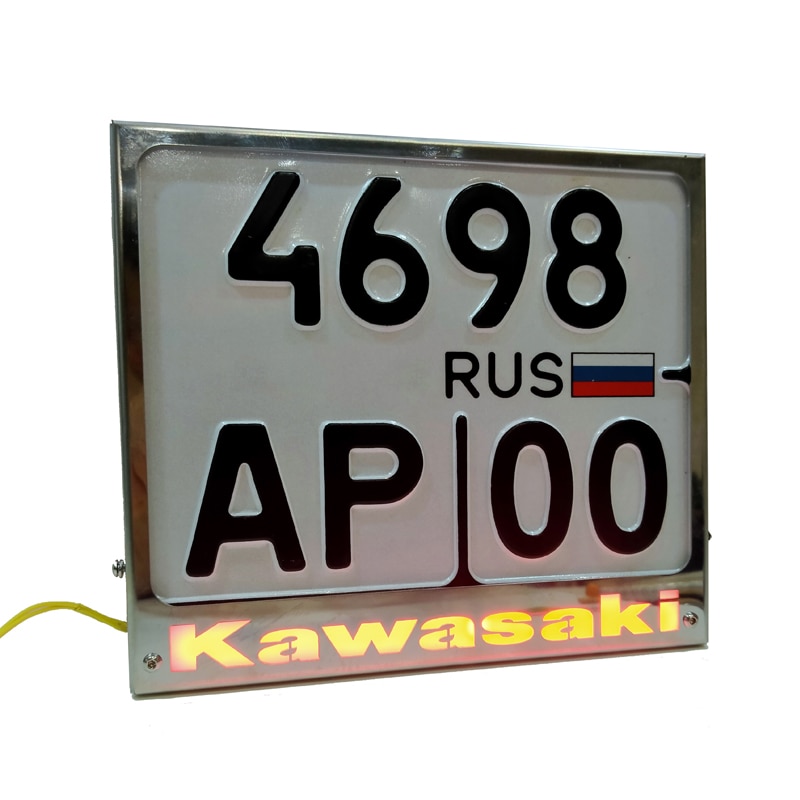 

Рамка для номера мотоцикла Kawasaki. Новый ГОСТ. Моторамка Номерная рамка Стальная рамка Рамка с подсветкой Рамка для мотоцикла