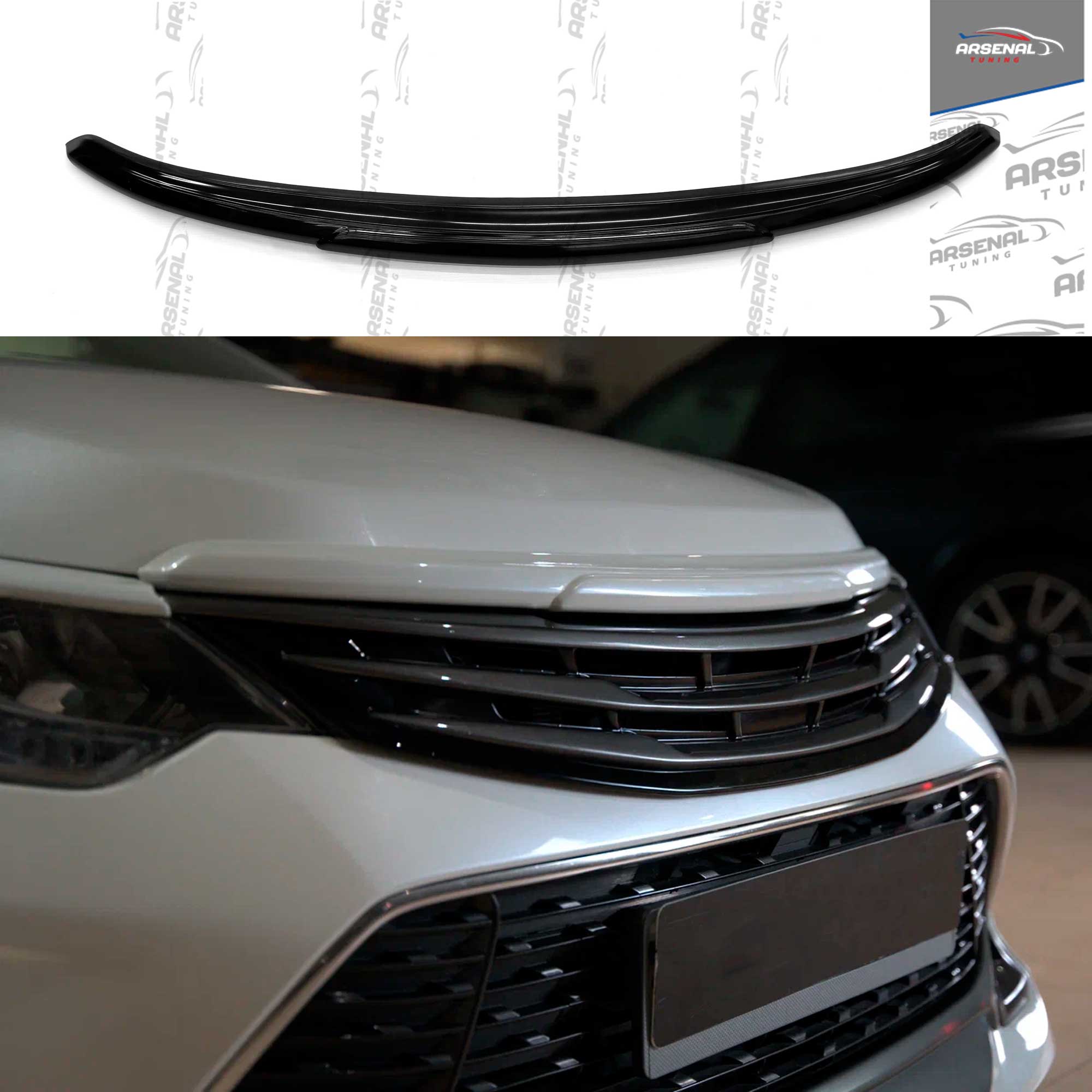 

Накладка на капот АНТИХРОМ для Toyota Сamry XV55 2014-2018, АБС пластик, тюнинг, стайлинг, Тайота Камри, экстерьер