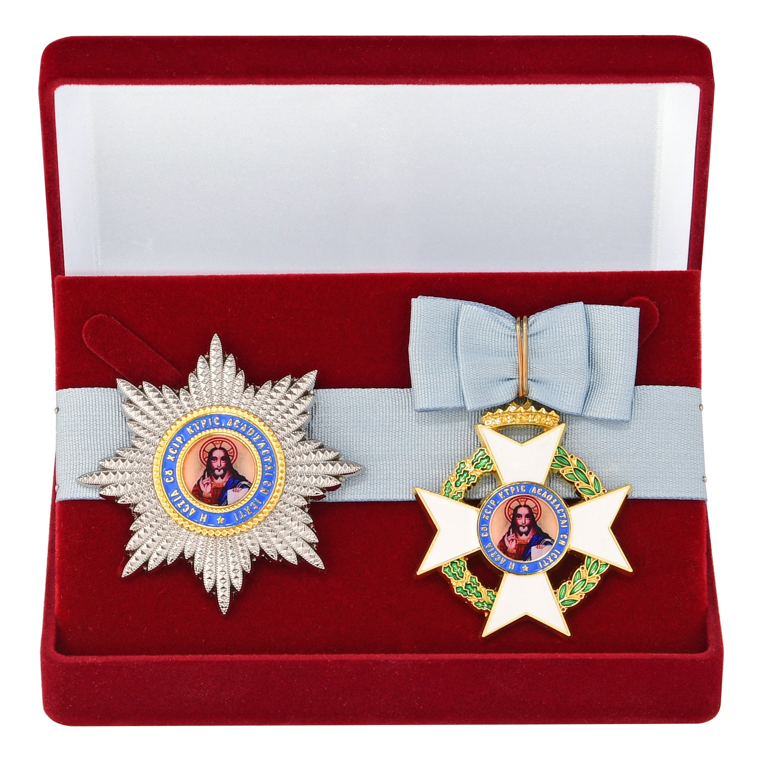 

Орден Спасителя, Греция, муляжи, знак и звезда ордена в подарочном футляре