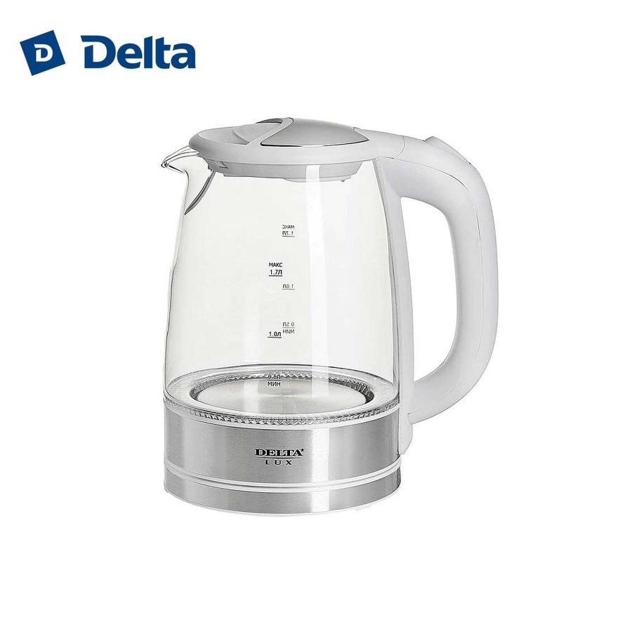 

Чайник электрический 2200 Вт, 1,7 л DELTA LUX DL-1204W белый