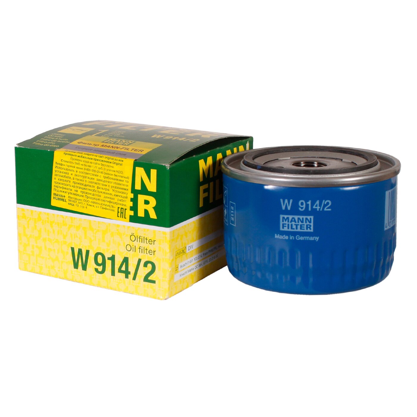 

Фильтр масляный MANN-FILTER W 914/2