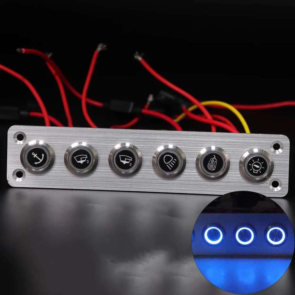 

IZTOSS 4/6 Gang Панель Кнопочного Переключателя Антиоксидантный Алюминий С Предварительной Проводкой Со Светодиодным ИндИкатором