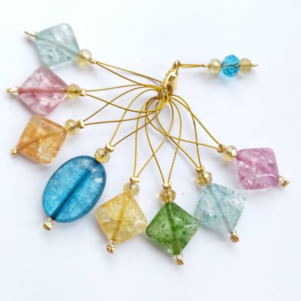 

Маркеры для вязания на веревке, набор из 8 штук, бусины, сахар, кварц