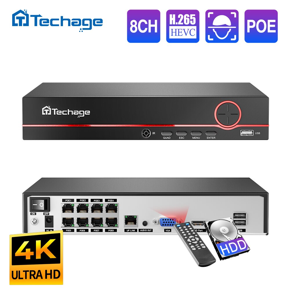 

Techage TA-6708KR 8CH PoE NVR 4K
