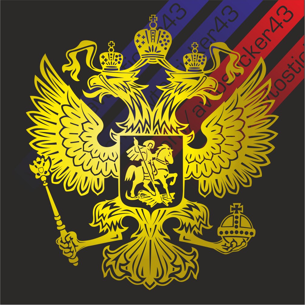 

Наклейка орел герб виниловая на капот двери окна до 61см