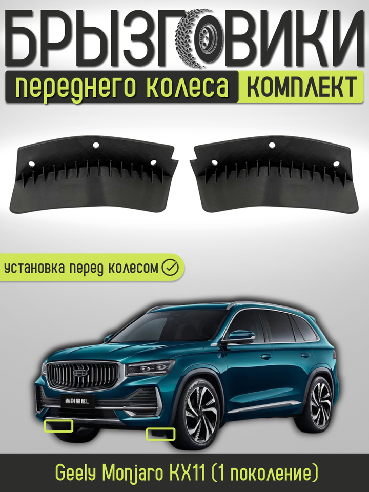 

Комплект передних брызговиков(аэродинамических щитков) переднего колеса для Geely Monjaro KX11 ,5035083800/5035083900