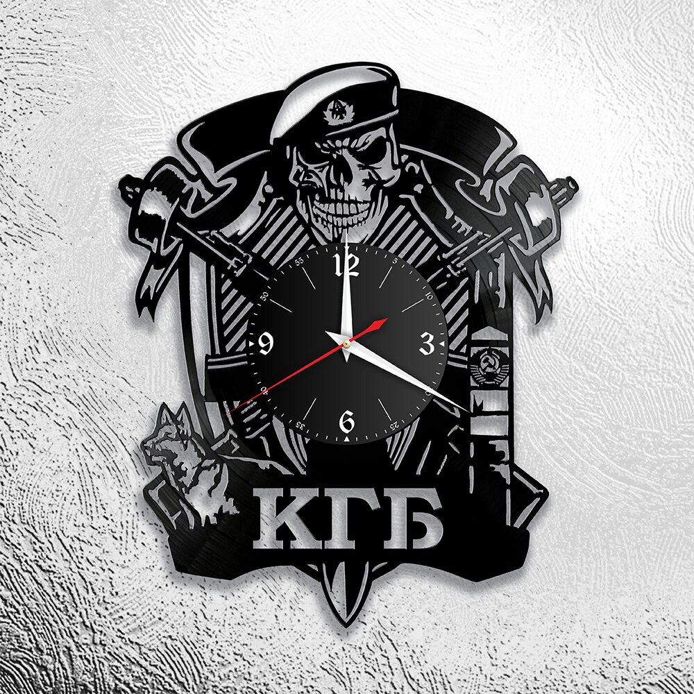 

Часы с символикой КГБ из виниловой пластинки