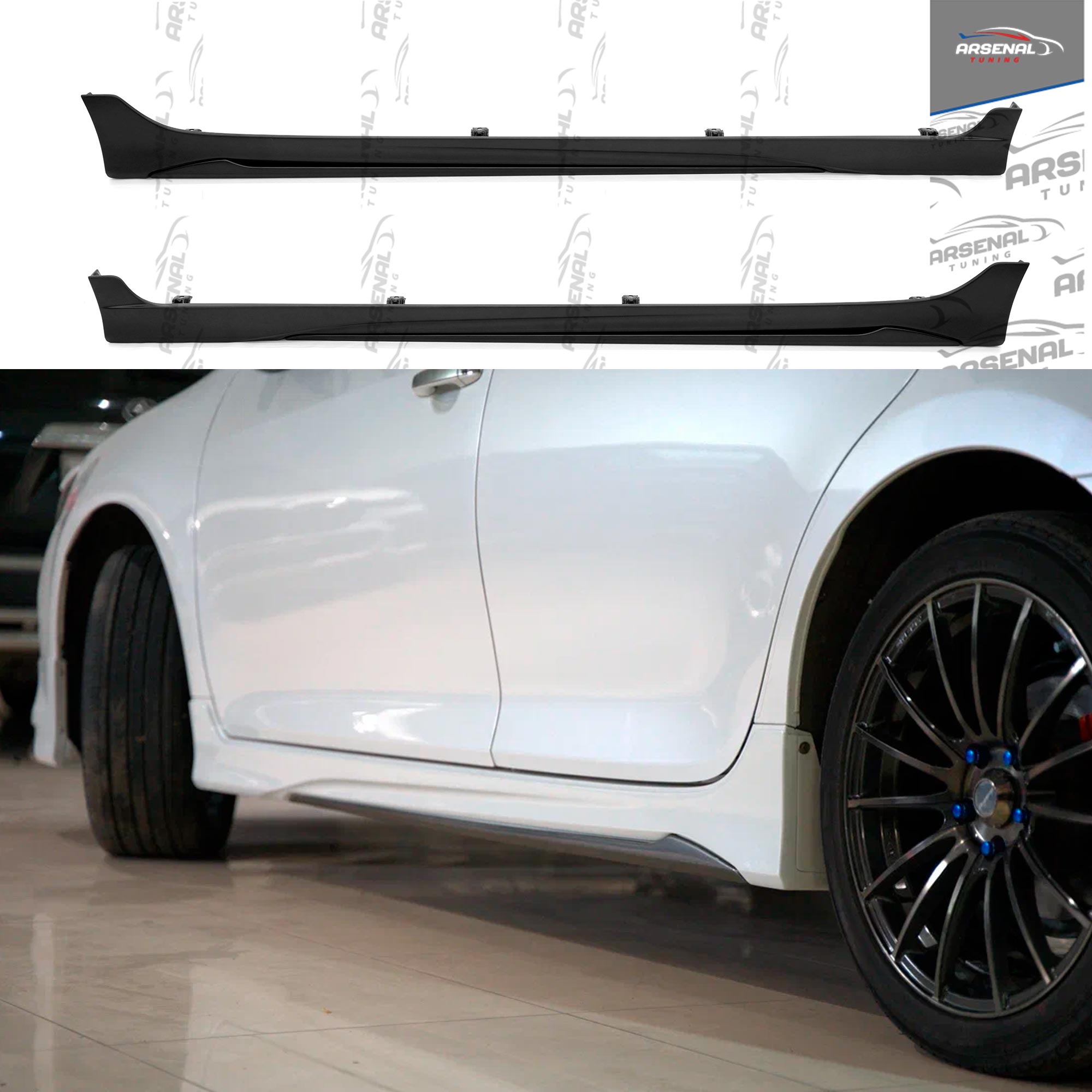 

Накладки на пороги Моделиста для Toyota Сamry XV55 2014-2018, АБС пластик, тюнинг, защита ЛКП, боковые юбки, Тайота Камри