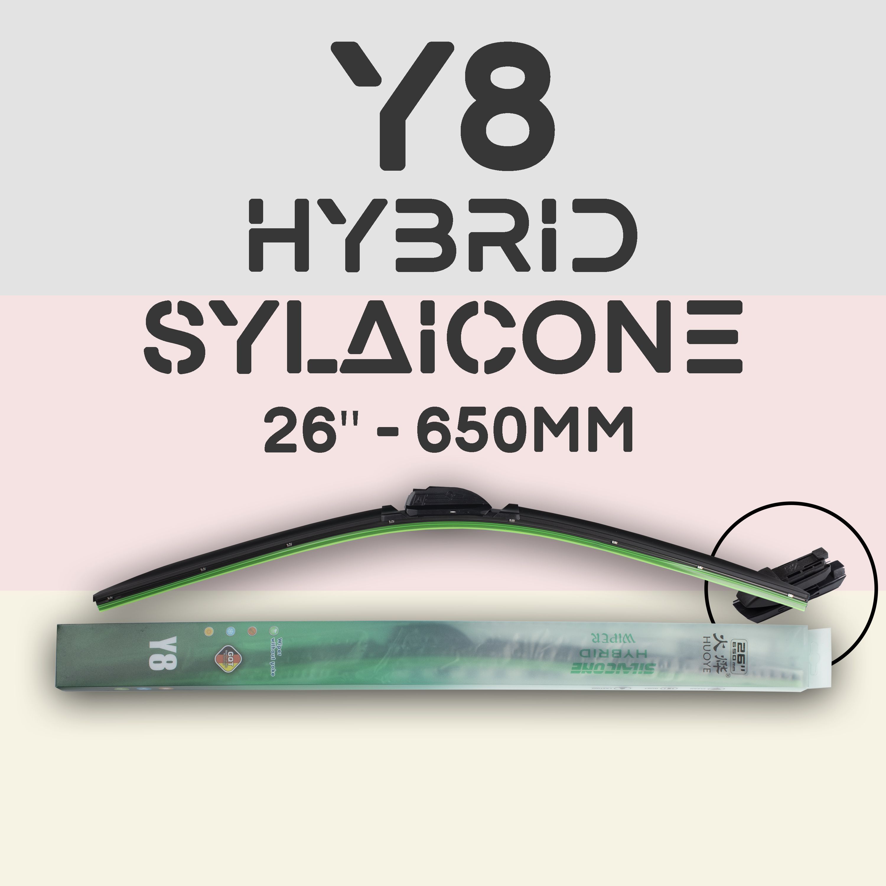 

Дворник Y8 650 мм 26" - Гибридная силиконовая щетка стеклоочистителя - Штыковой замок (Bayonet arm)