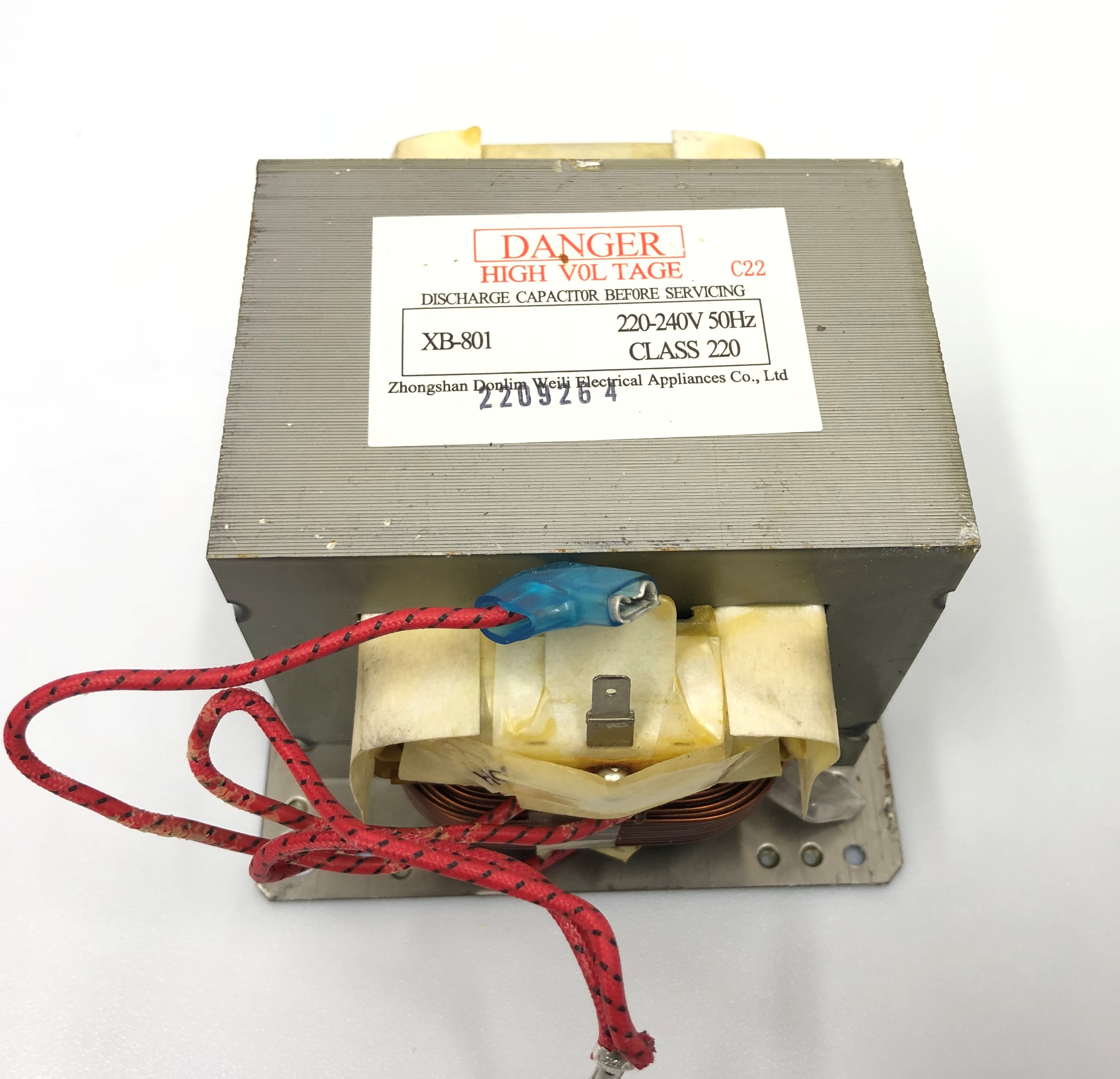 

Трансформатор высоковольтный XB-801 220V-240V 50Hz CLASS 220 для свч печи Gorenje MO20A3X