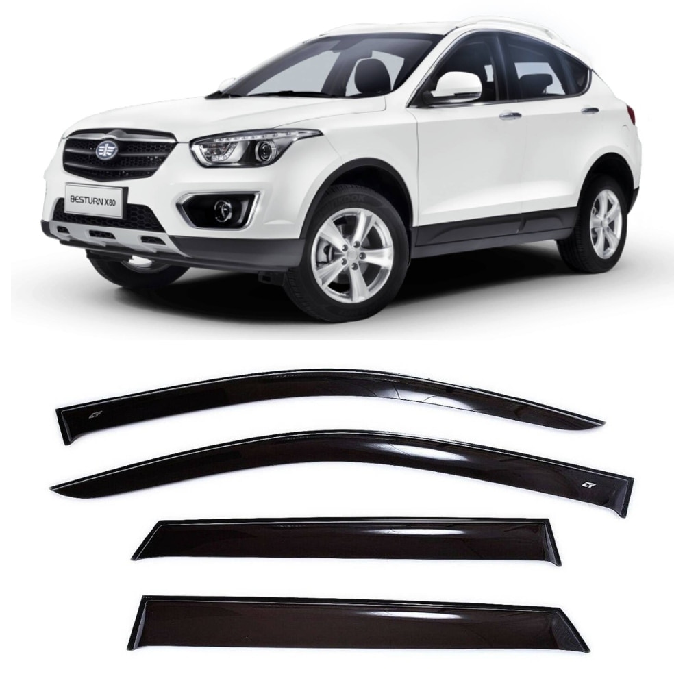 

Дефлекторы окон Cobra Tuning F11018 на авто Фав Бестурн X80 1 l 5 дв. 2013- н.в. 4 шт./комп. ветровики от дождя солнца и ветра