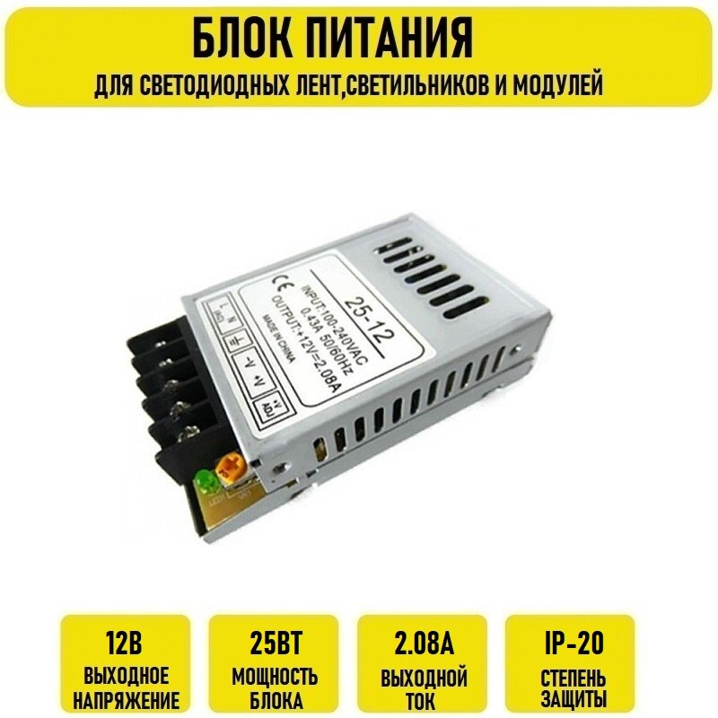 

Блок питания 12V 2А 24w IP20