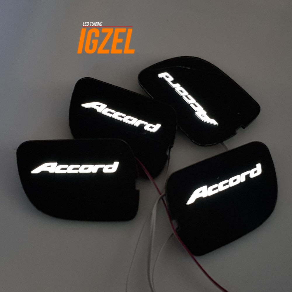 

Светодиодная подсветка салона автомобиля IGZEL для Honda Accord 7 , Led накладка дверных ручек светящаяся вставка, тюнинг