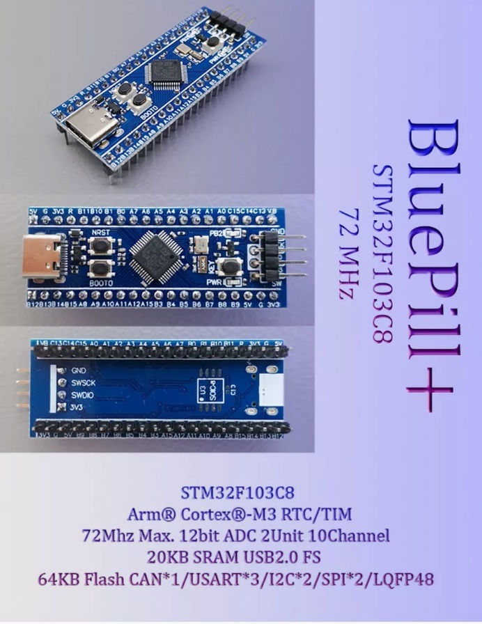 

Отладочная плата BluePill+ на STM32F103C8T6