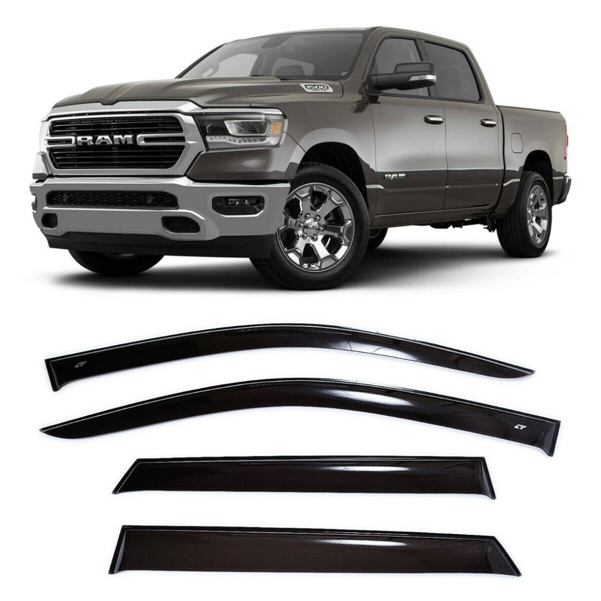 

Дефлекторы окон Cobra Tuning D21120 на авто Додж Рам 5 V Crew Cab 2020- н.в. 4 шт./комп. ветровики от дождя солнца и ветра