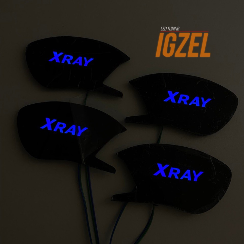 

Светодиодная подсветка салона автомобиля IGZEL для Lada X-ray, Led накладка дверных ручек светящаяся вставка, тюнинг