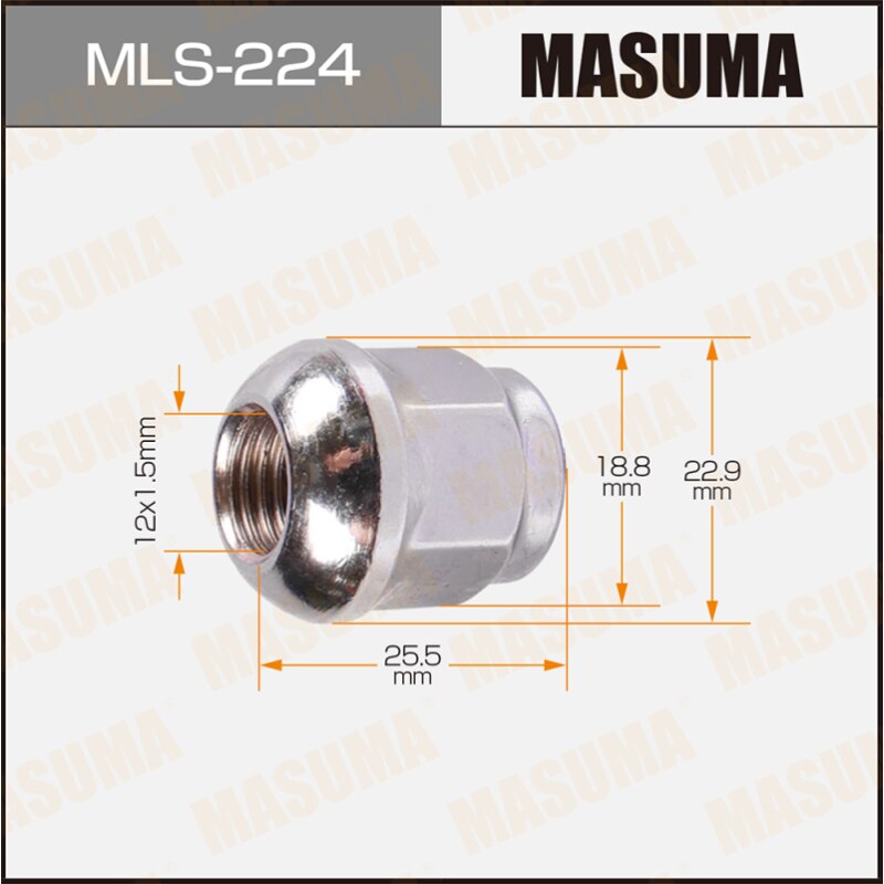 

MLS-224 гайка колесная MASUMA HONDA OEMs: 90304-SA5-013 90304-SEL-T91