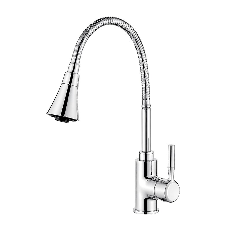 

LEDEME Смеситель для кухни из латуни, однорычажный, гибкий силиконовый излив, 2 режима, L4199