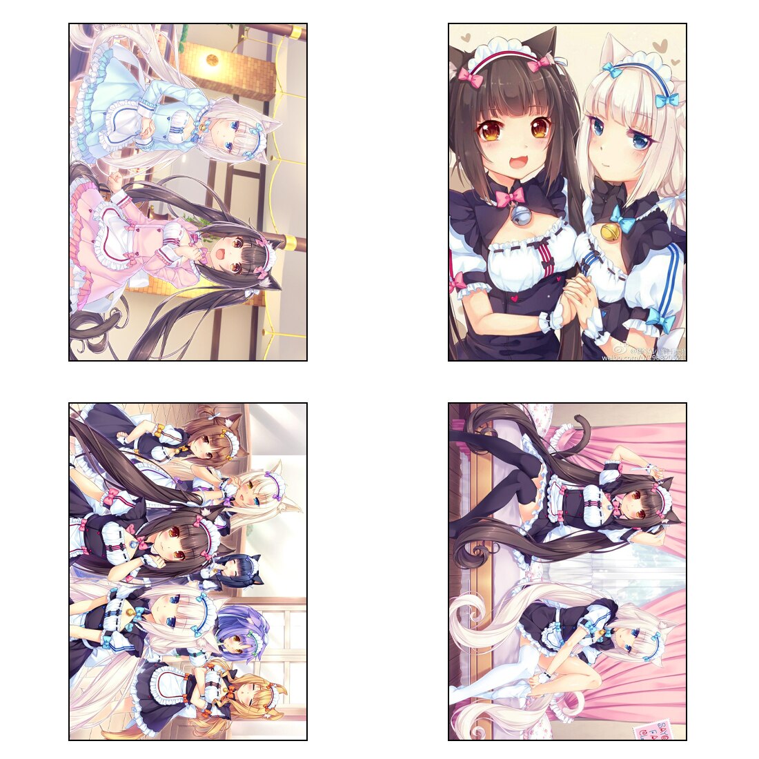 Плакат 4 шт; набор А4; Nekopara; Некопара; Нэкопара; Неко; пара; Кошачий; Рай; бумажный постер; плакаты