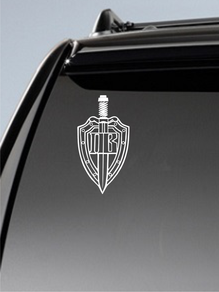 

Наклейка ПВ (татуировка Пограничные войска, эмблема, лого, штык. нож, кортик, щит)