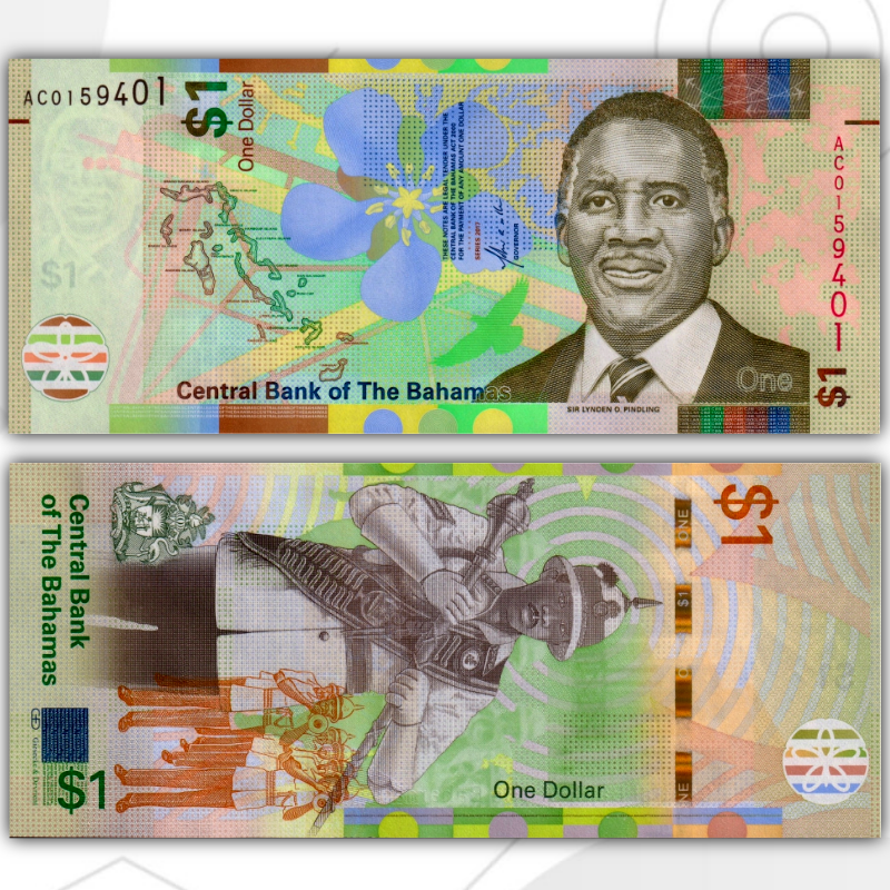 

Багамы 1 доллар 2017 год UNC