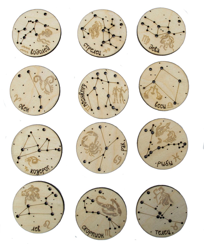 

Подставка под стаканы созвездие комплект 12 шт кухня для пива бокалов вина подарок на стол 4мм х 12см столовые принадлежности