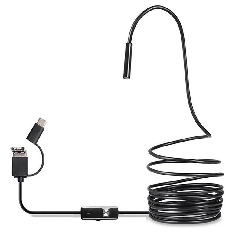 

USB-эндоскоп Type C Borescope для OTG Android-телефона, 7-миллиметровая инспекционная змеиная камера, мягкий кабель длиной 3,5 м