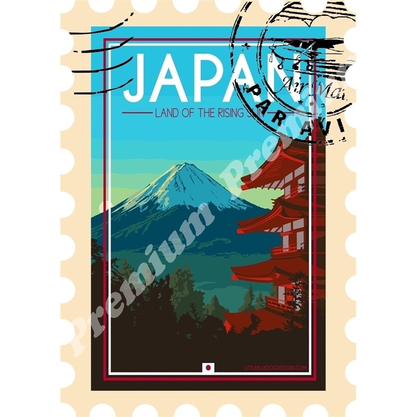 

Япония Сувенирный магнит Винтажный плакат