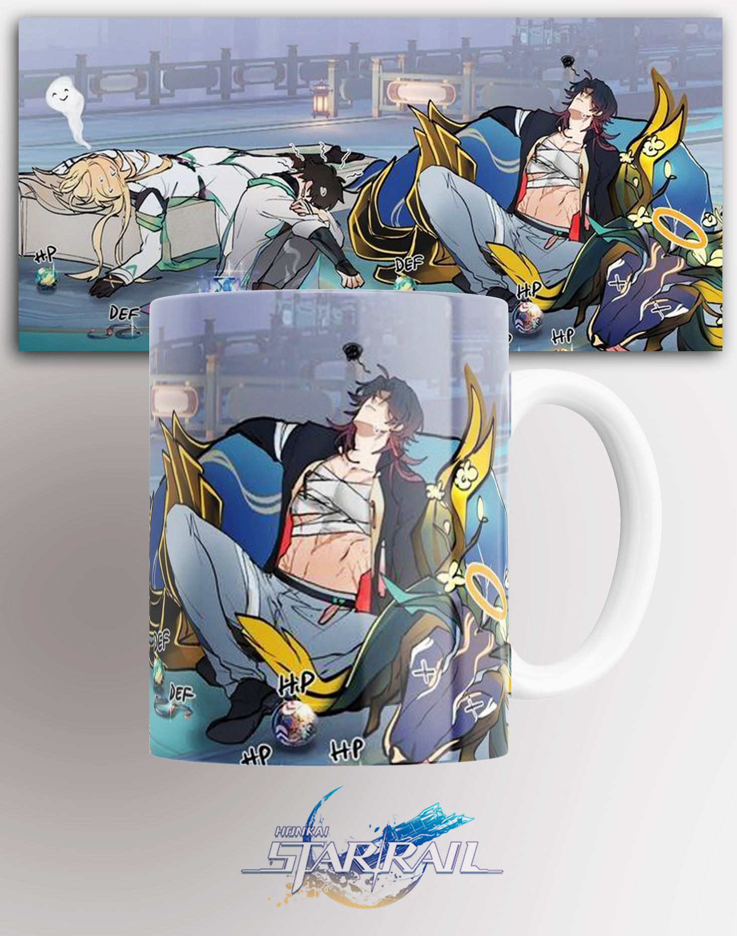 

Кружка аниме Хонкай Стар Рэйл Honkai: Star Rail Дань Хэн Лоча и Блэйд 330 мл КР173234