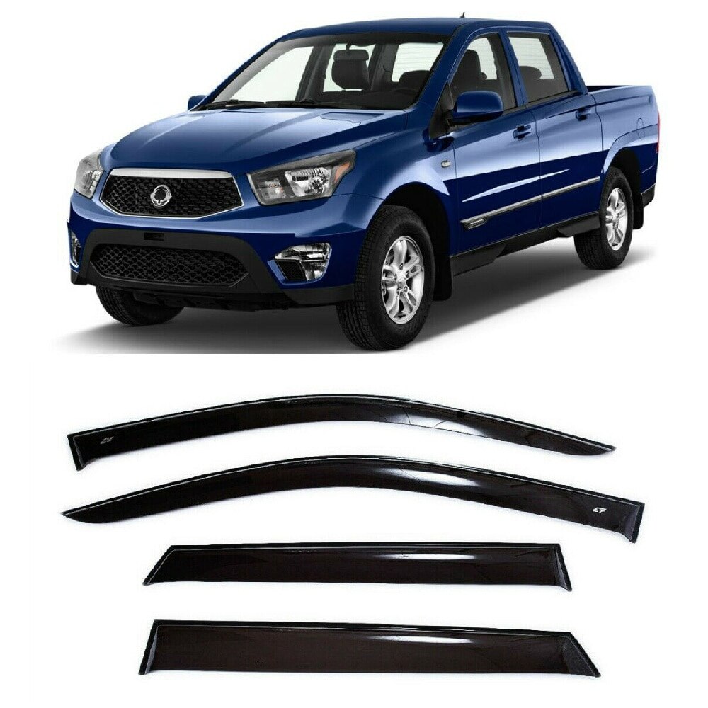 

Дефлекторы окон Cobra Tuning S30408 на авто СcангЙонг Актион Спорт l,ll 2006-2016 4 шт./комп. ветровики от дождя солнца и ветра