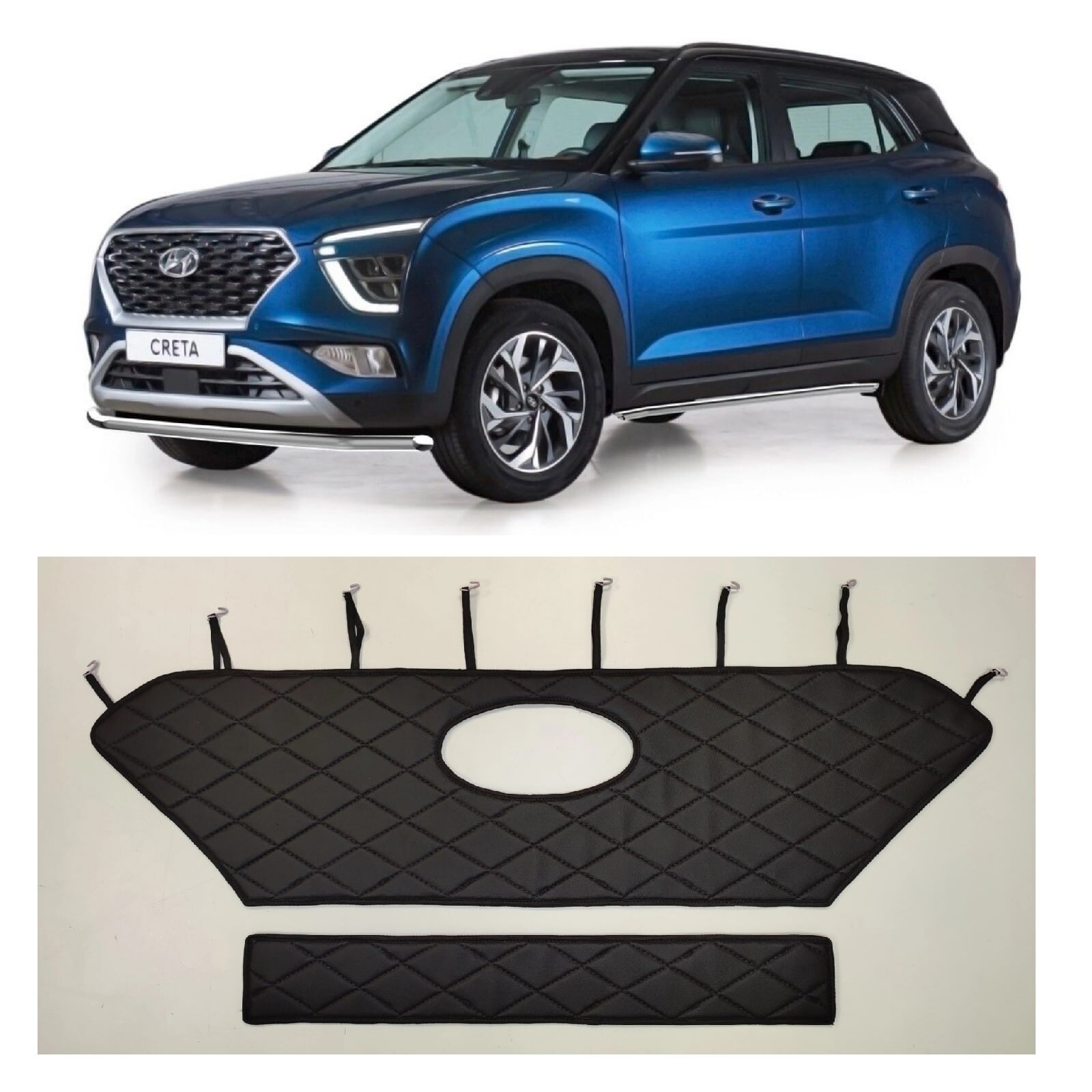 

Утеплитель радиатора для Hyundai Creta 2021-2022 (черный ромб)