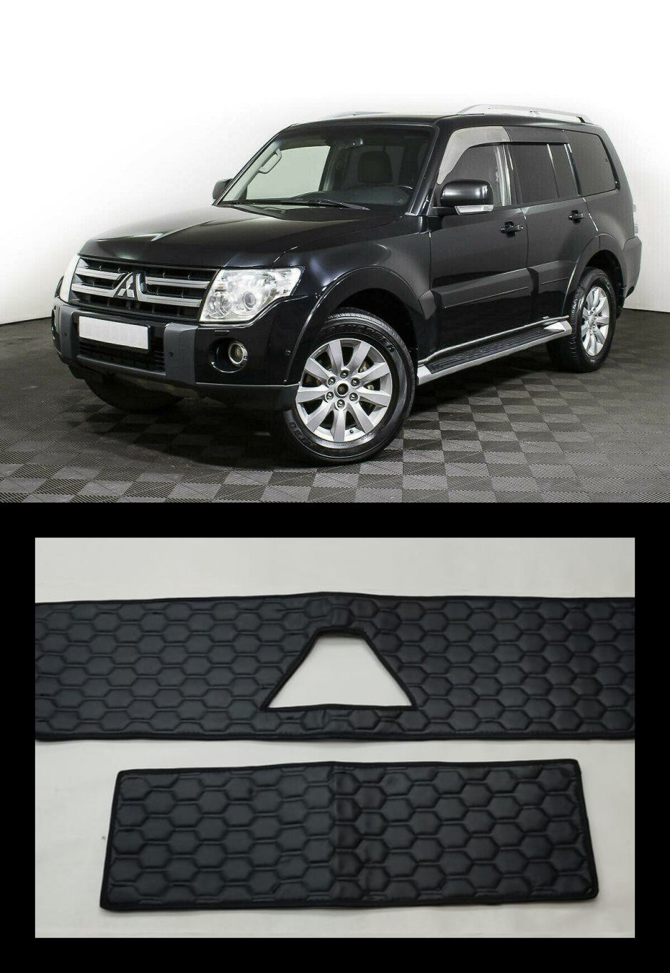 

Утеплитель радиатора для Mitsubishi Pajero 4 2006 -2011 КОМПЛЕКТ 2 ДЕТАЛИ СТЁЖКА СОТЫ
